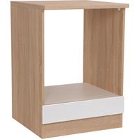 Herdumbauschrank Merle Weiß, Eiche Dekor B:60cm - Eichefarben/Weiß, Basics, Holzwerkstoff (60/84,8/60cm) - Respekta