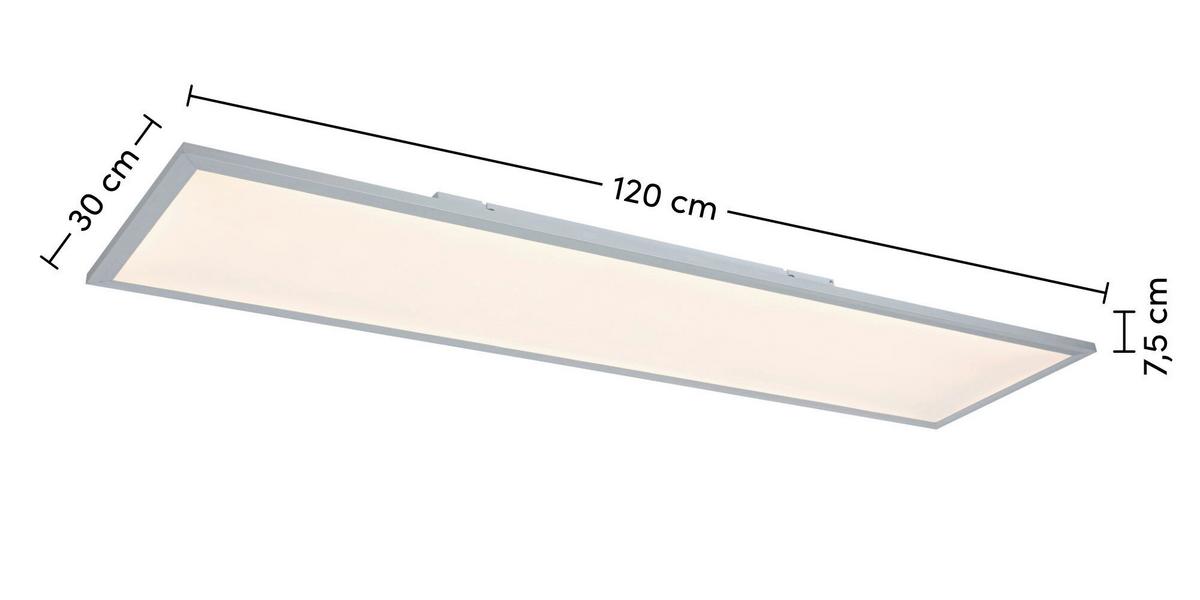 STROPNÍ LED SVÍTIDLO CORNELIUS -AKT- - bílá/barvy stříbra, Moderní, kov/plast (120/30/7,5cm) - Mömax