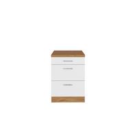 Küchenunterschrank B: 50 Cm Weiß/eiche Dekor - Eiche Wotan/Weiß, MODERN, Holzwerkstoff (50/85/60cm) - Held