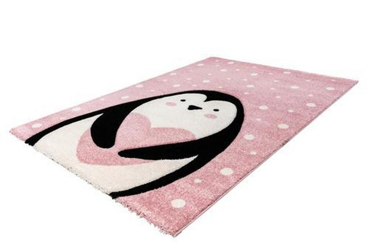 Kinderteppich Pinguin Rosa Gidya 80x150 cm - Rosa, Trend, Kunststoff (80/150cm)