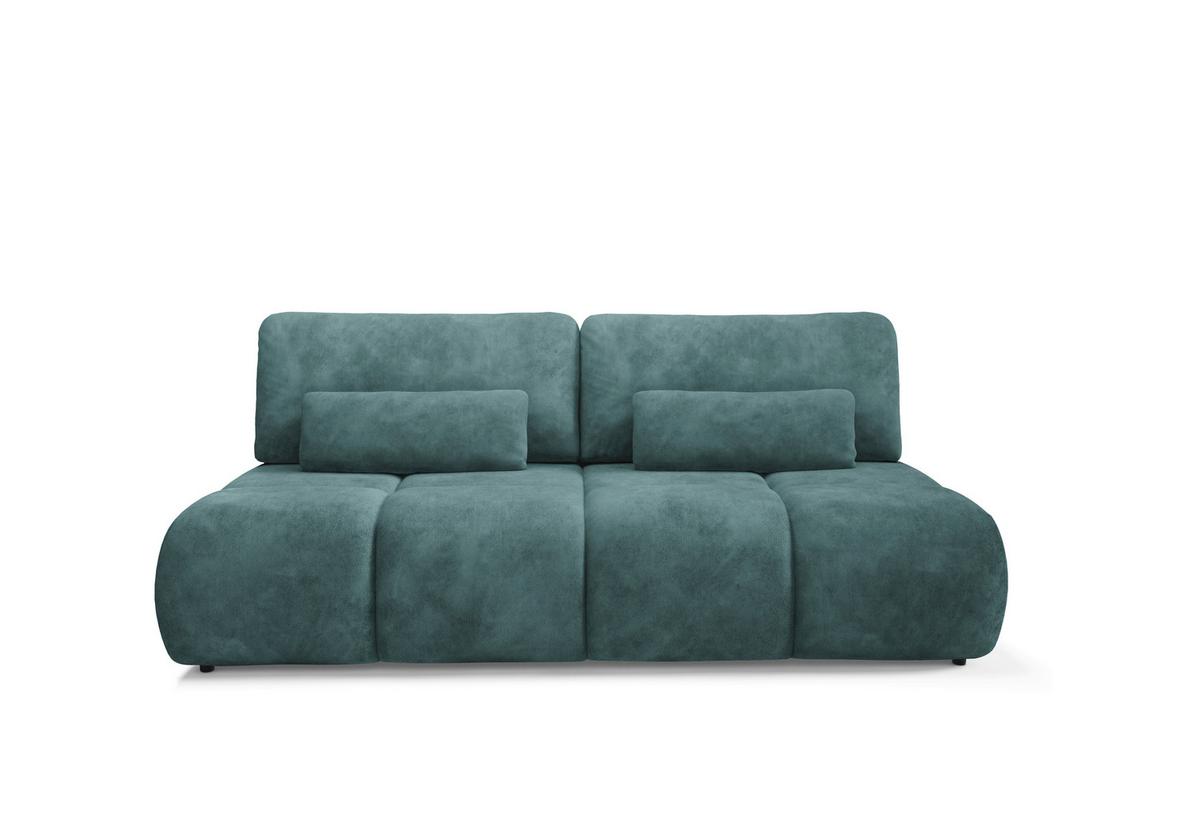 Schlafsofa Maron Petrol B: 219cm - Petrol/Schwarz, Design, Textil (219/94/110cm) - Livetastic