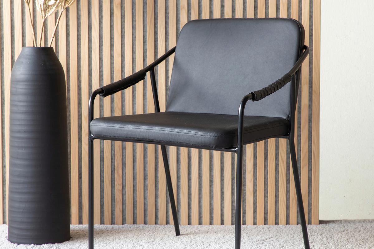 Stuhl-set Tvist - Schwarz, Design, Textil/Metall (53/77/59cm) - Livetastic