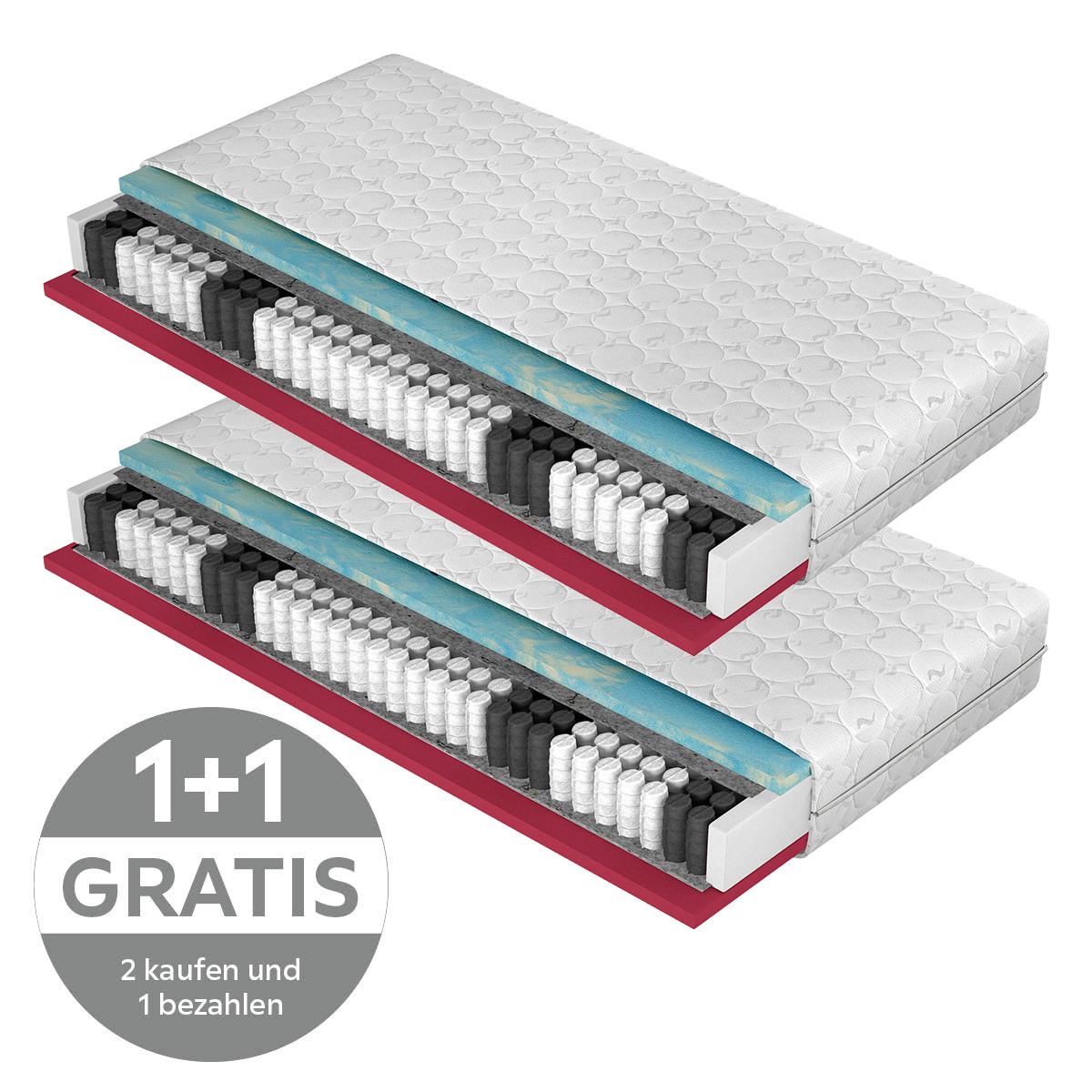 Taschenfederkernmatratze Live Marble 80x200 cm H2 H: 17 cm - Weiß, Textil (80/200cm)