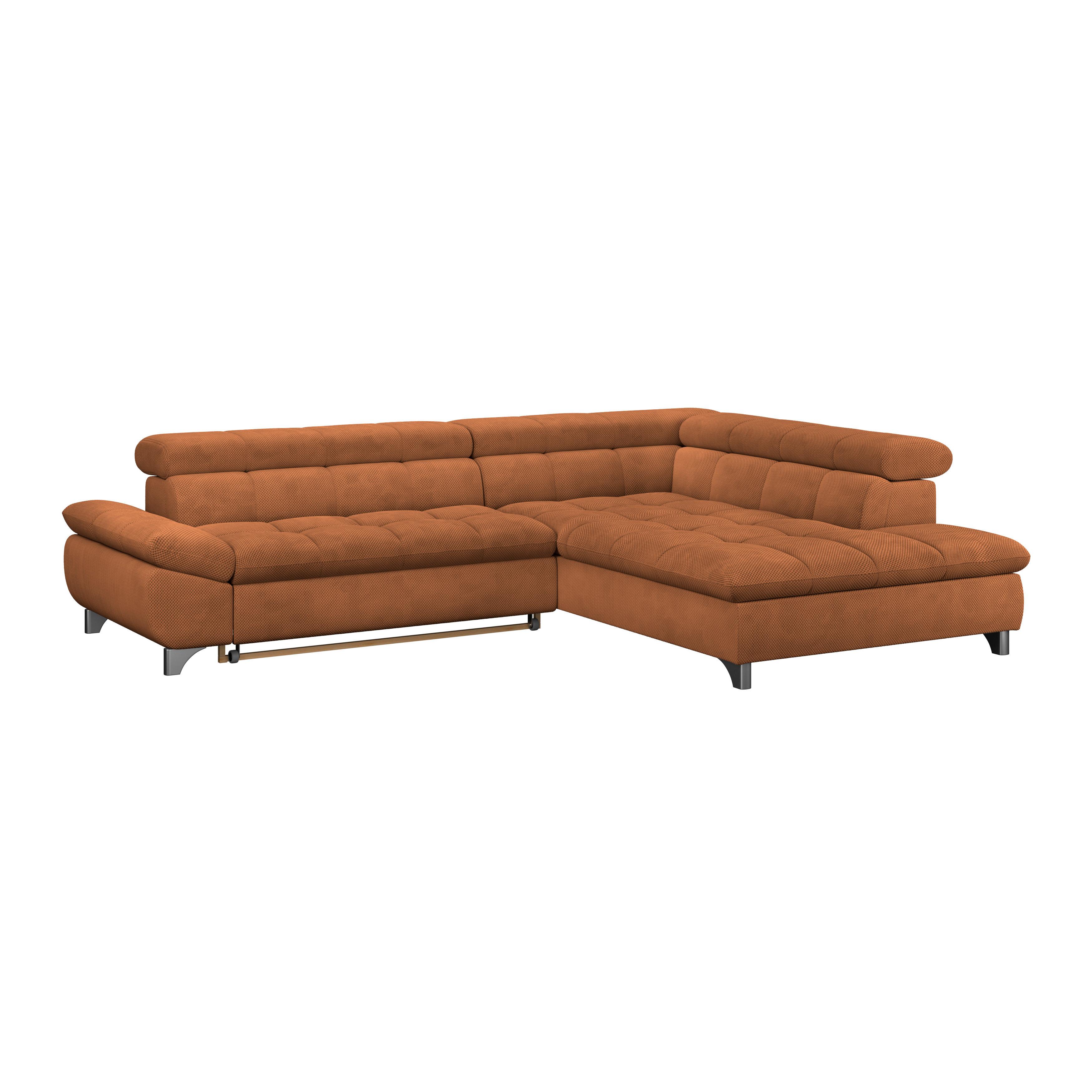 Ecksofa Gemini Terracotta, B: 312cm - Chromfarben/Terracotta, KONVENTIONELL, Textil (312/234cm)