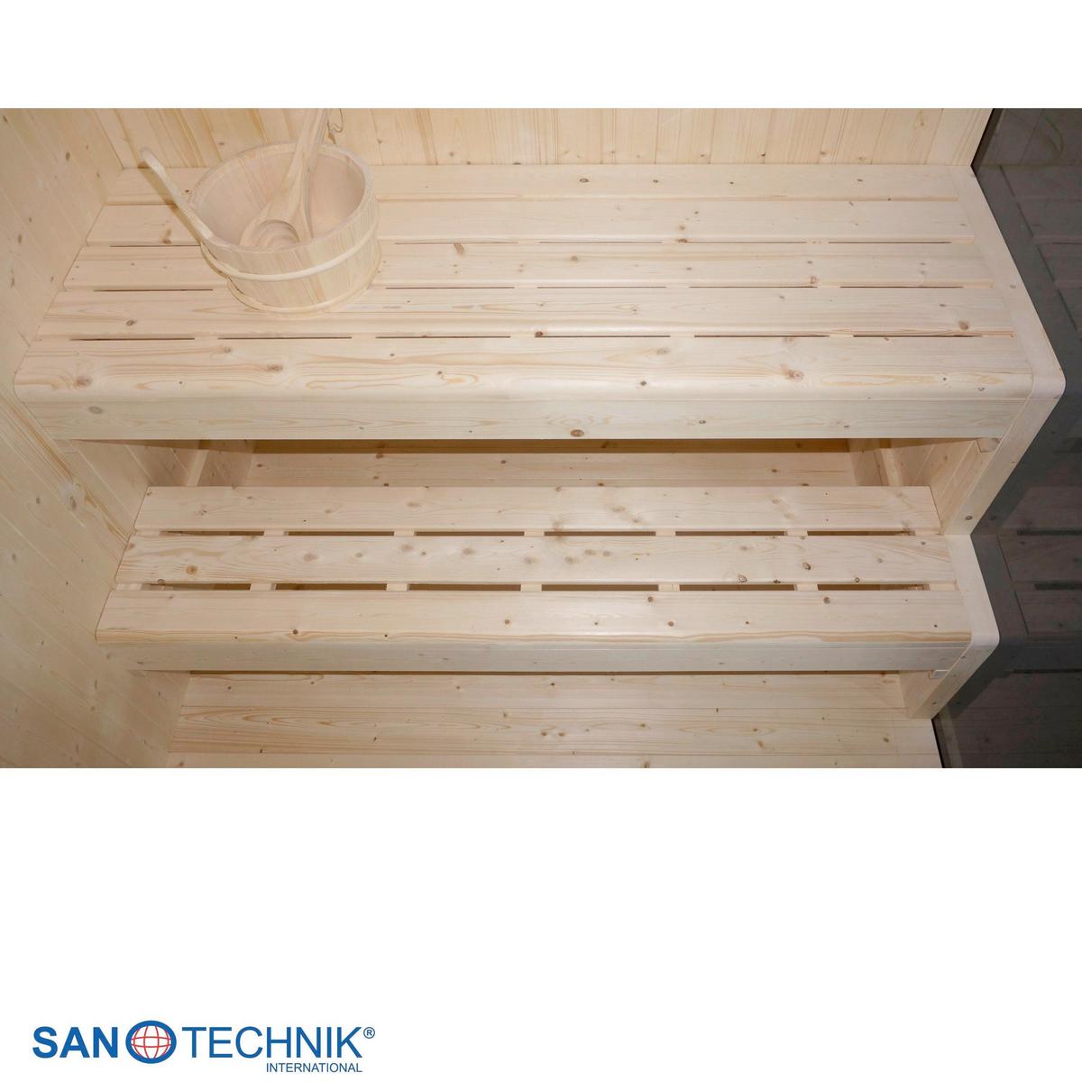 Sauna FALUN XL, für 2-3 Personen - Fichtefarben, Basics, Glas/Holz (150/200/150cm) - Sanotechnik