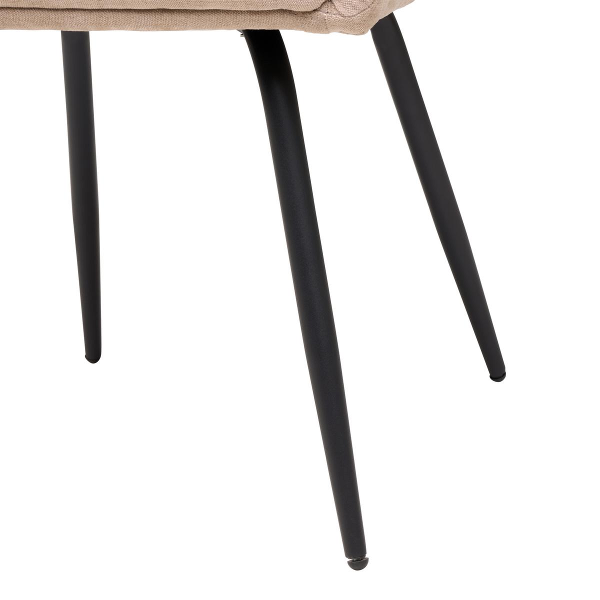 Armlehnstuhl Dali Beige B: 60 cm - Beige/Schwarz, Basics, Textil/Metall (60/86/55cm) - Livetastic