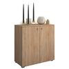 Dvoudveřová komoda Vandol Mini dub Sonoma - černá/barvy stříbra, Basics, kompozitní dřevo/plast (70/74/40cm) - Livetastic