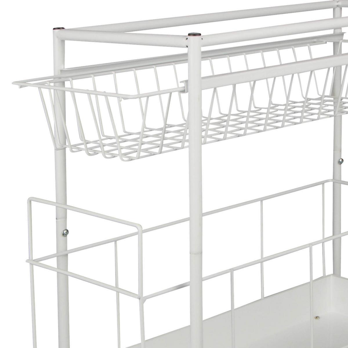 Teleskopschublade Spülschrank 2 Ablagen Lxbxh: 45x23x45 Cm - Weiß, MODERN, Metall (45/23/45cm)