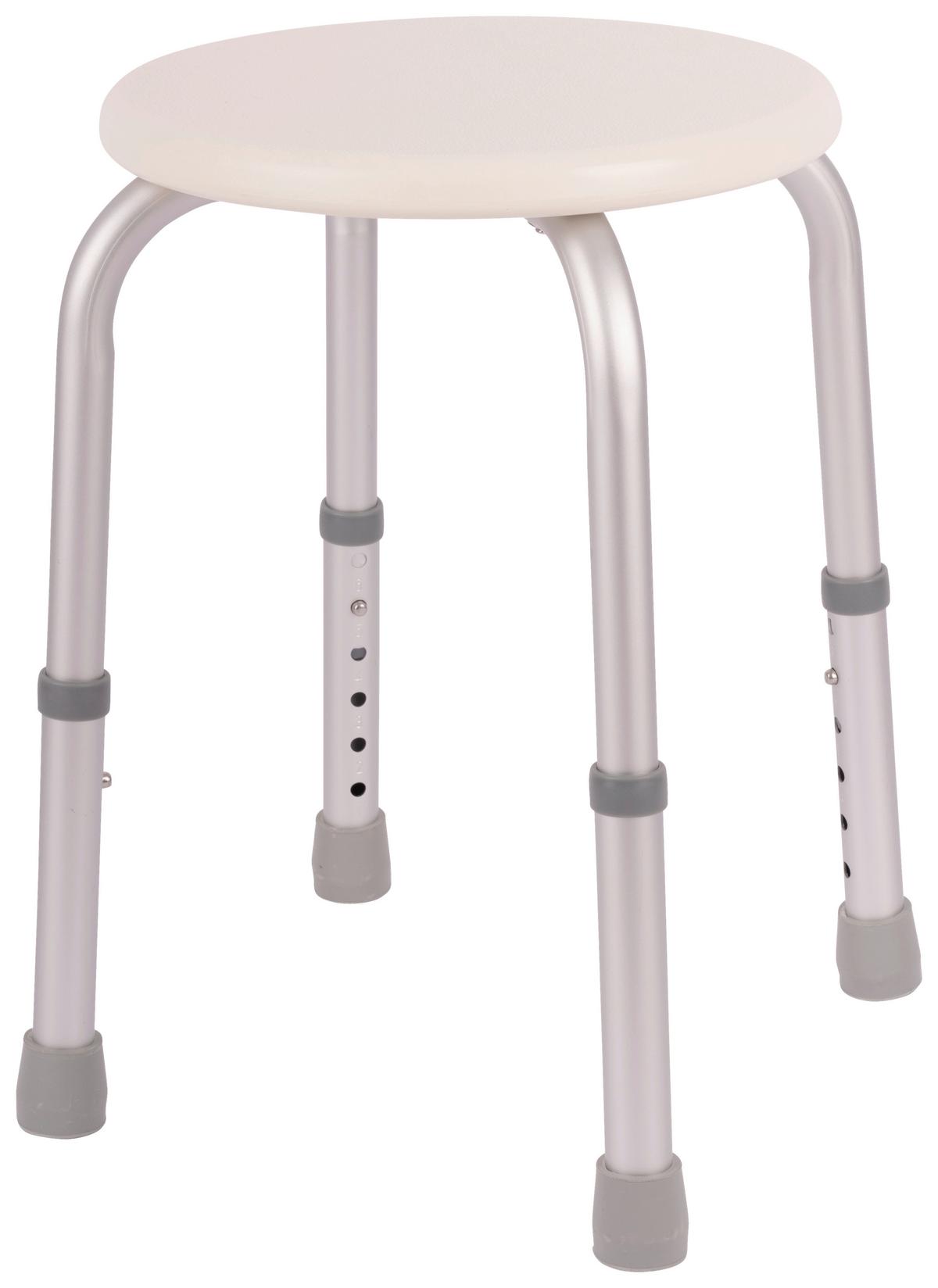 Duschhocker Rudi 2 - Alufarben/Weiß, MODERN, Kunststoff/Metall (32/36-51/32cm)