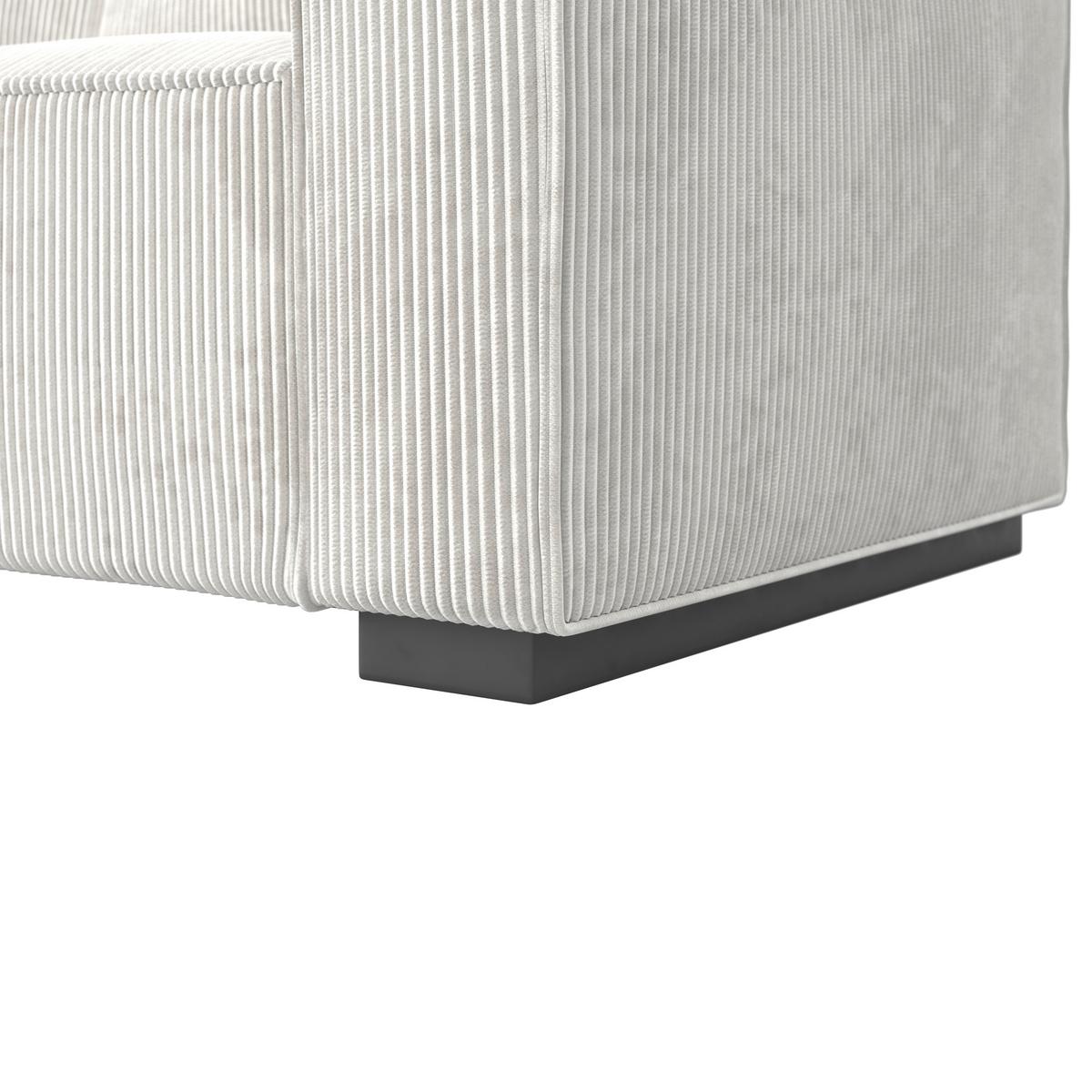 Třímístná pohovka LIAM, bílá - bílá/černá, Moderní, dřevo/textil (210/84/90cm) - Bessagi Home