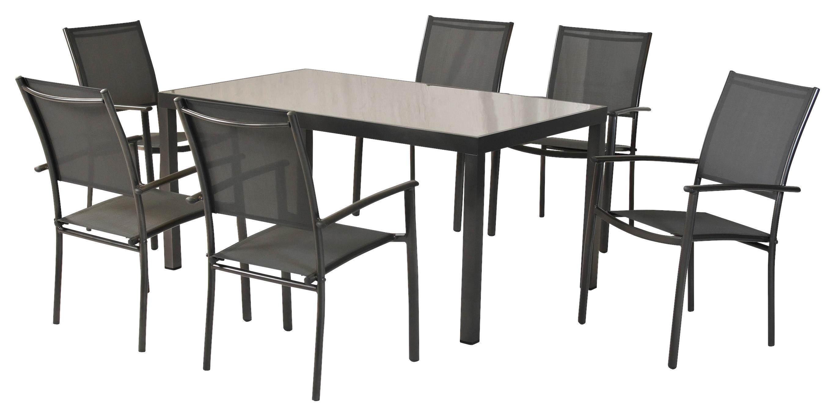 GARTENSET MILANO - Graphitfarben/Grau, MODERN, Textil/Metall - Gardenson