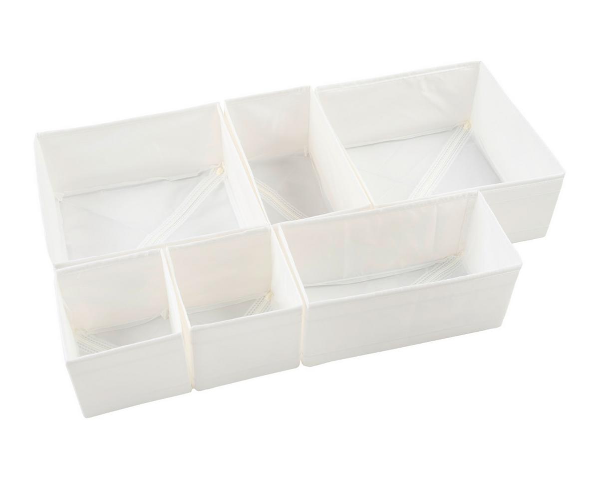 Sada úložných boxov INSIDE -EXT- - biela, Konventionell, textil/plast - Mömax