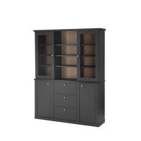 Buffet Lincoln Schwarz/Eichefarben B: 158cm - Eichefarben/Schwarz, Design, Holzwerkstoff (158/201/42cm) - MID.YOU