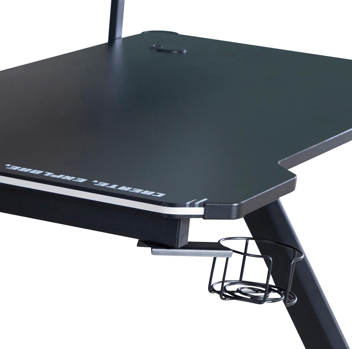 Gamingtisch Minecraft - Schwarz, MODERN, Holzwerkstoff/Metall (120/60/89,5cm) - Minecraft