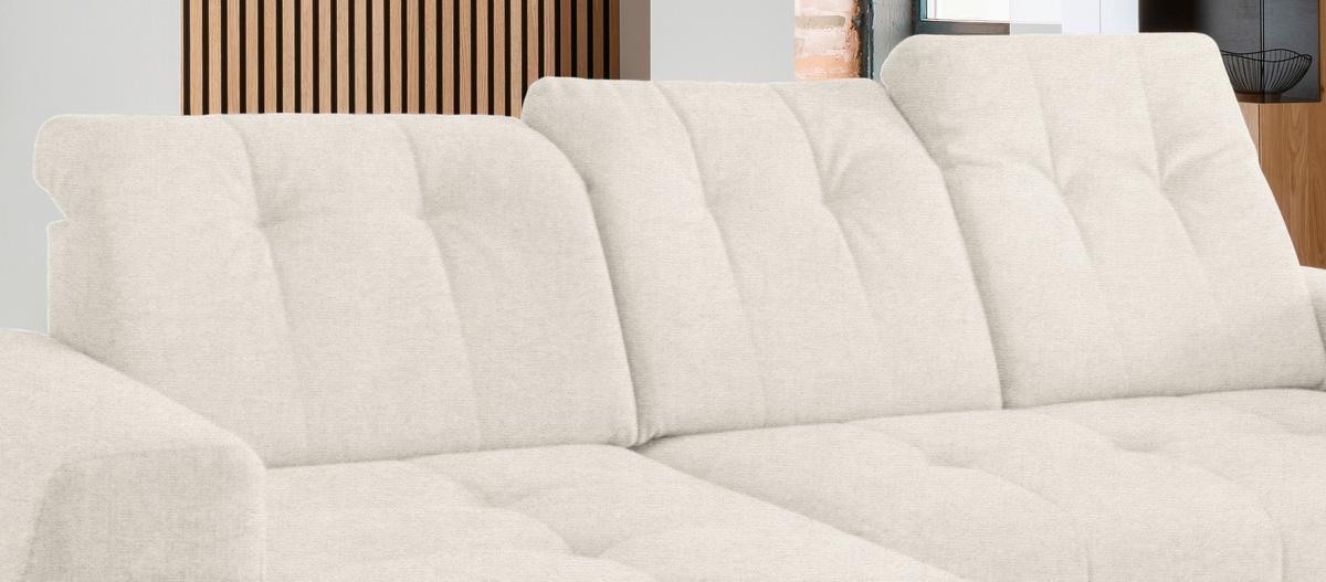 Ecksofa Mit Usb Anschluss Sano, Creme, S: 180x258 Cm - Creme/Schwarz, MODERN, Textil (180/258cm) - Livetastic