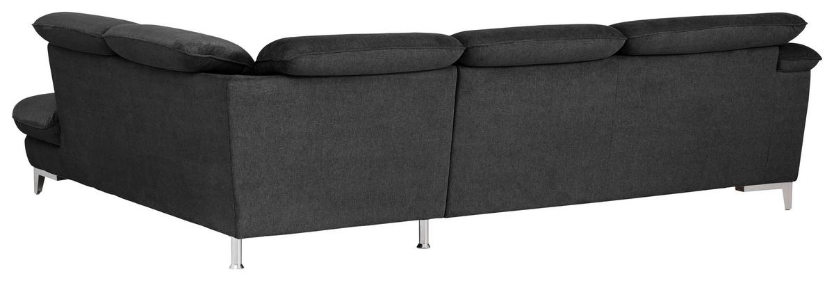 Ecksofa Mit Schlaffunktion Teresa Schwarz - Chromfarben/Schwarz, Design, Textil (293/232cm) - Livetastic