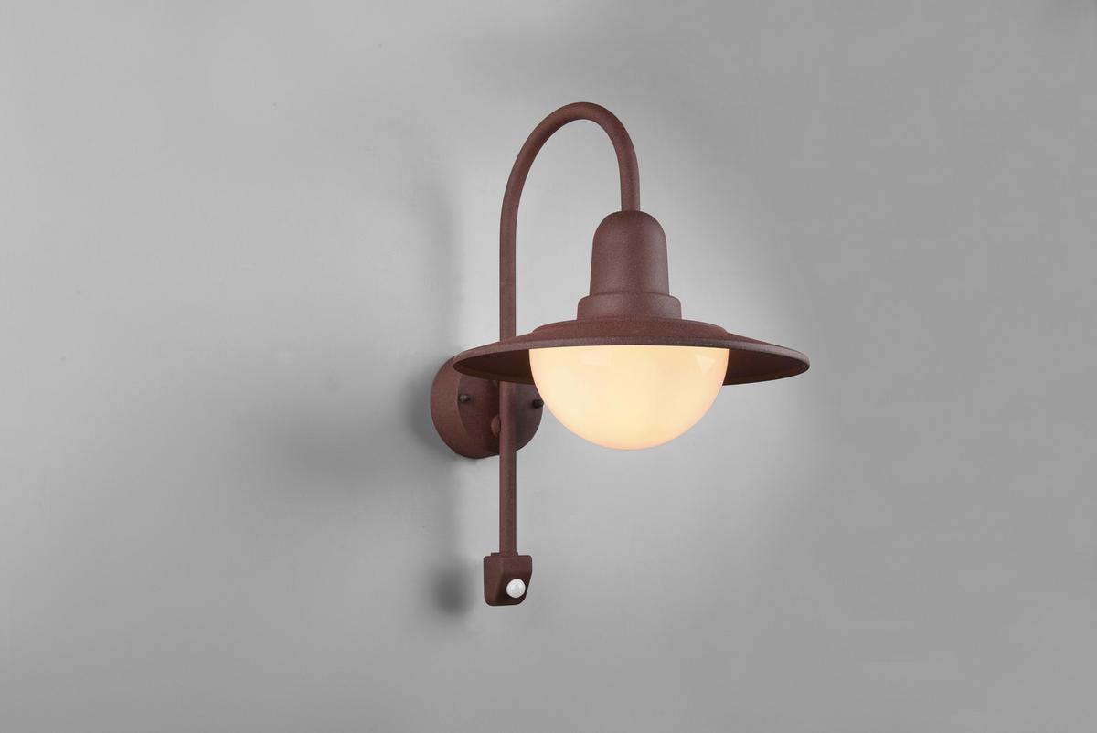 Außenwandleuchte Norman 40w Glas, Wandmontage - Rostfarben/Weiß, KONVENTIONELL, Glas/Metall (30/45,5/38cm) - Trio Leuchten