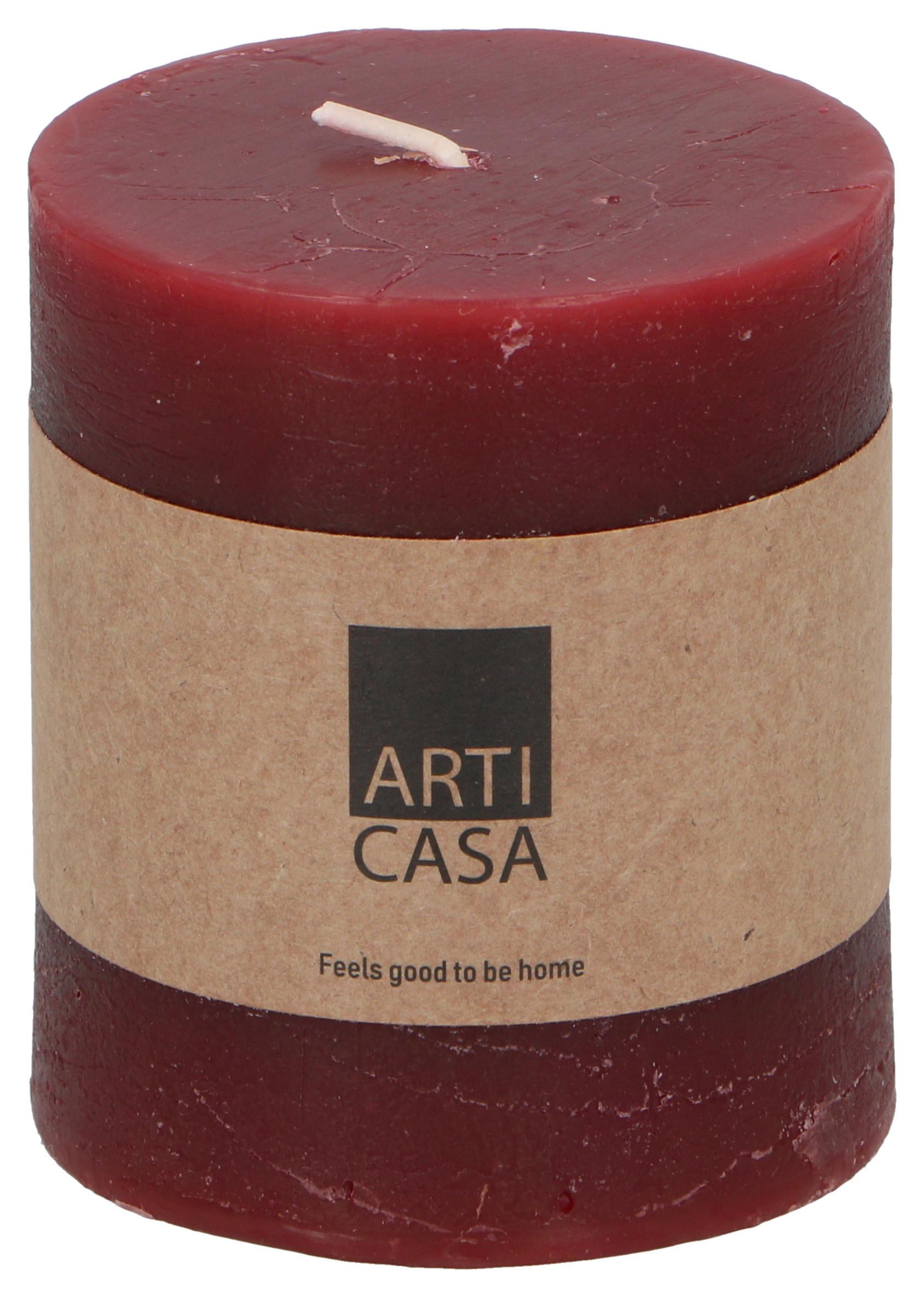 Rustikkerze rot 7x8 cm - Rot, Basics, Paraffin (7/7/8cm)