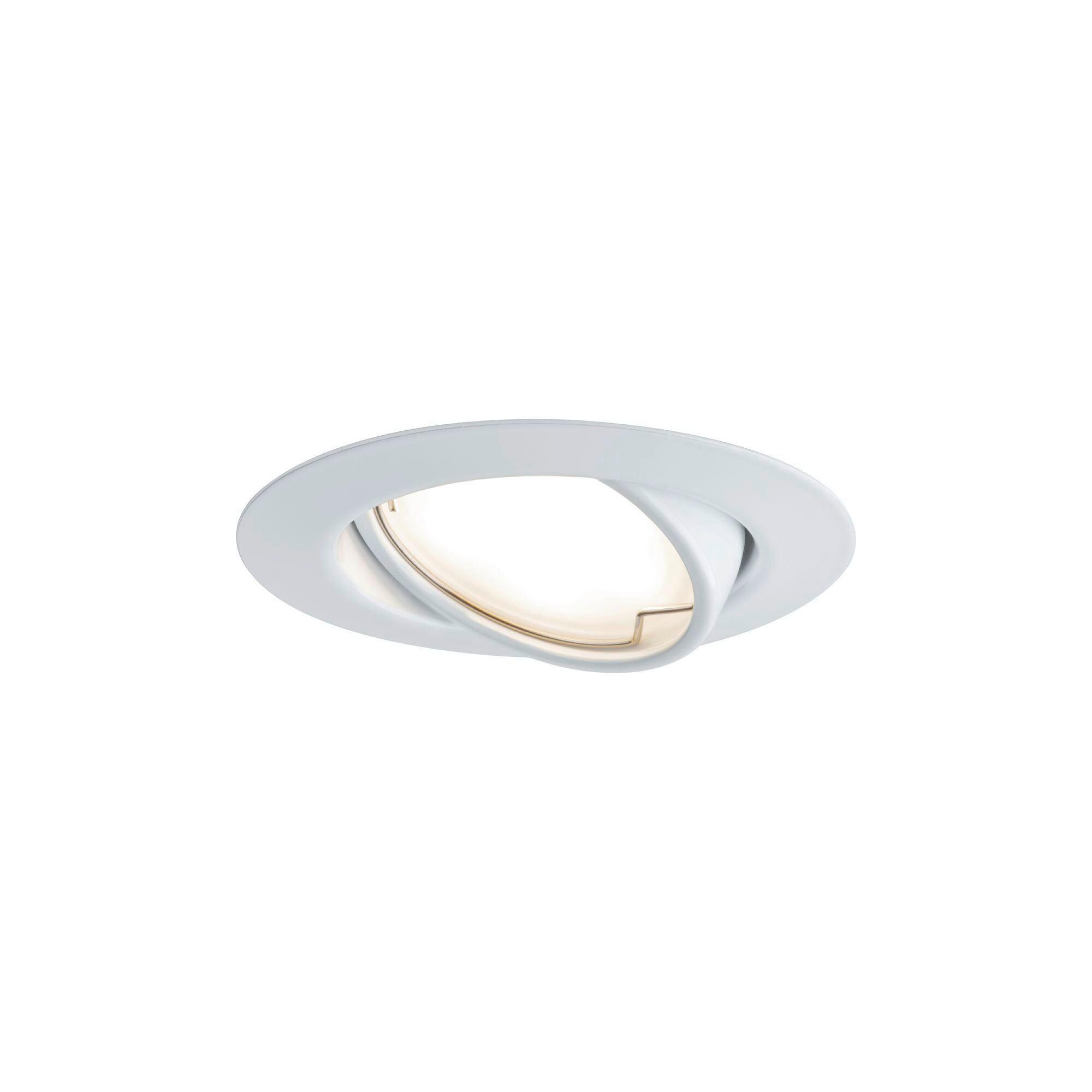 Einbauspot Ø 9 cm Weiß Kippbar - Weiß, Design, Metall (9cm) - Paulmann