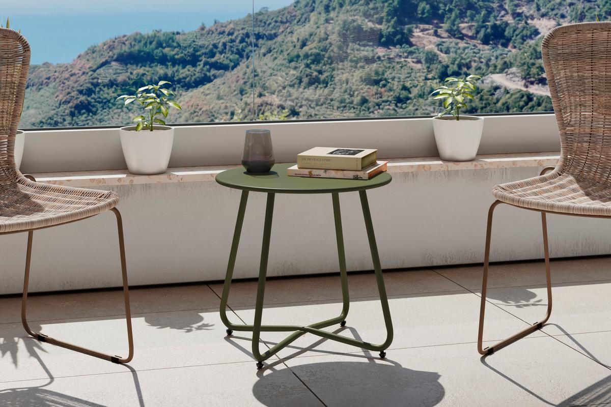 ZAHRADNÍ ODKLÁDACÍ STOLEK UNI - zelená, Basics, kov (45/45/45cm) - Mömax