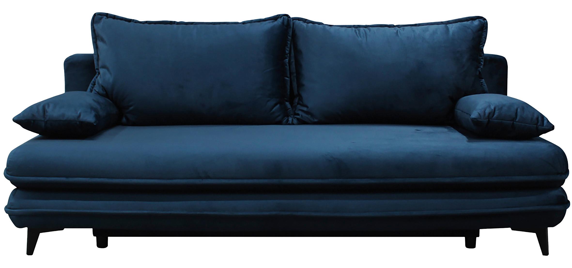 2-Sitzer-Sofa Mit Schlaffunktion Look B: 217 cm - Schwarz/Dunkelblau, Design, Textil (217/73/86/106cm) - MID.YOU
