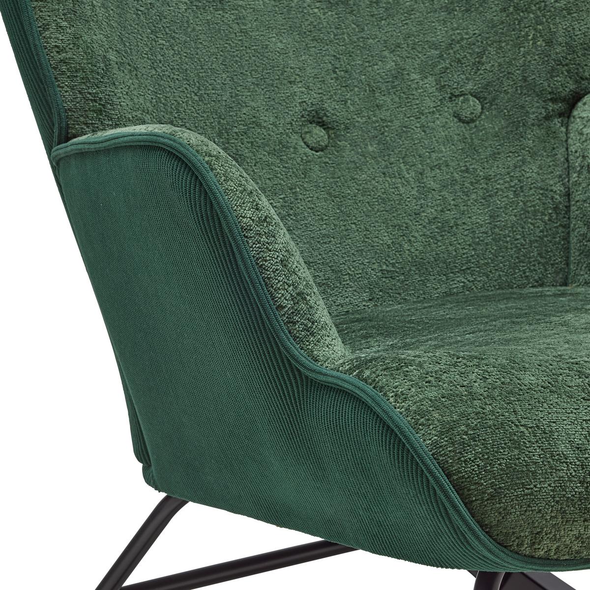 Hojdacie kreslo ROCK, zelená, max. 140 kg - čierna/zelená, Modern, kov/drevo (66/90/77cm) - Mömax