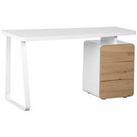 Schreibtisch Havanna - Eichefarben/Weiß, LIFESTYLE, Holzwerkstoff/Metall (140/75/60cm) - MID.YOU