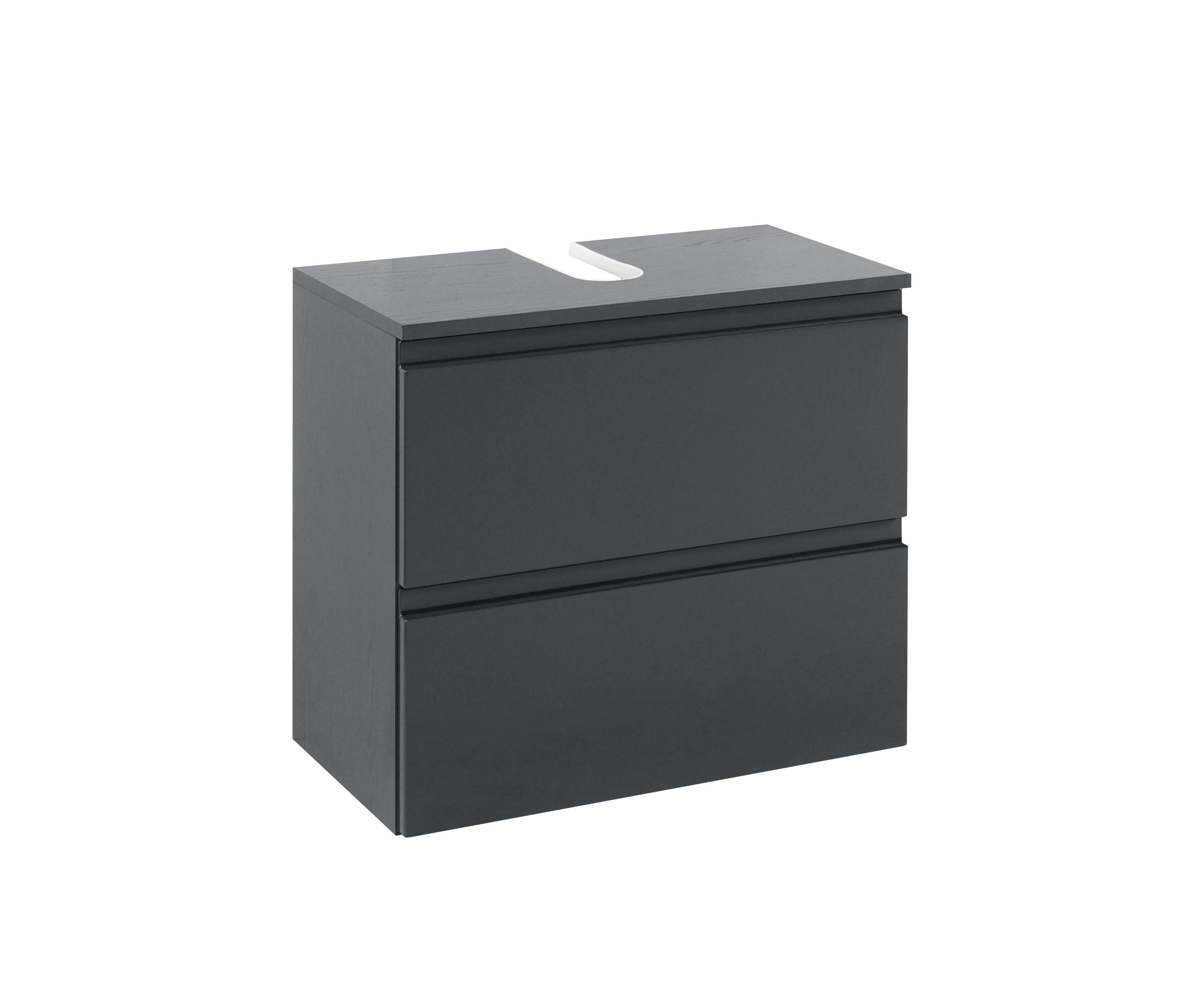 Waschbeckenunterschrank Cardiff B: 60cm Graphitfarben - Graphitfarben, Design, Holzwerkstoff (60/53/35cm) - Held