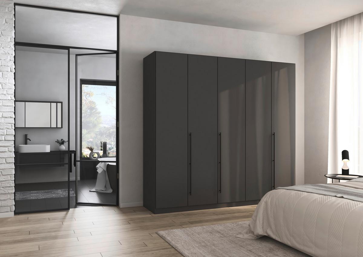 Kleiderschrank Safari B: 226 cm - Grau, KONVENTIONELL, Holzwerkstoff (226/210/54cm)