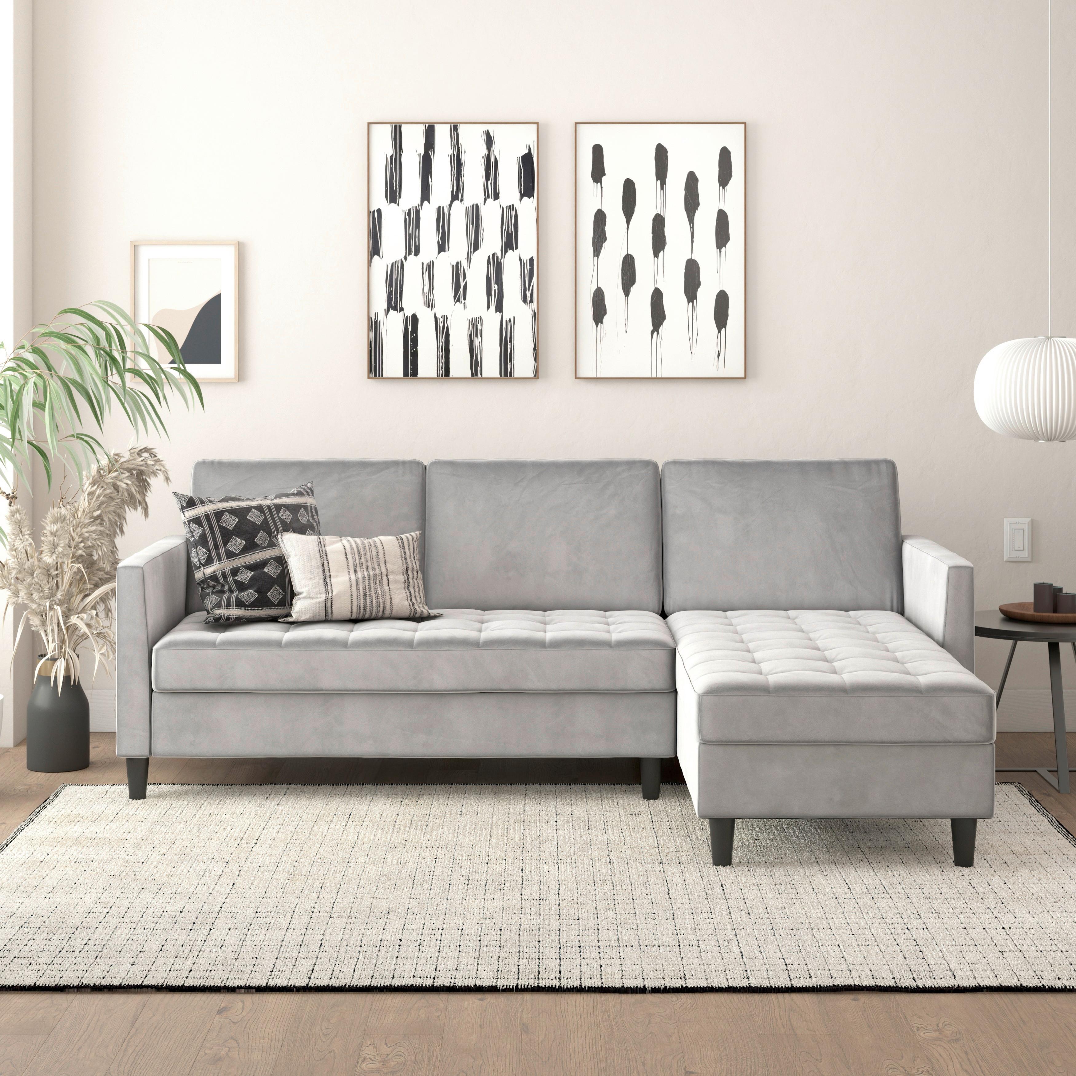 Ecksofa Palermo Grau, mit Stauraum - Schwarz/Grau, Basics, Textil (213/154cm) - Livetastic