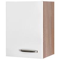 Kuchynská skrinka VENEZIA - VALERO biela 40cm - biela s vysokým leskom/farba ušľachtilej ocele, Modern, kov/kompozitné drevo (40/54,8/32cm) - FlexWell