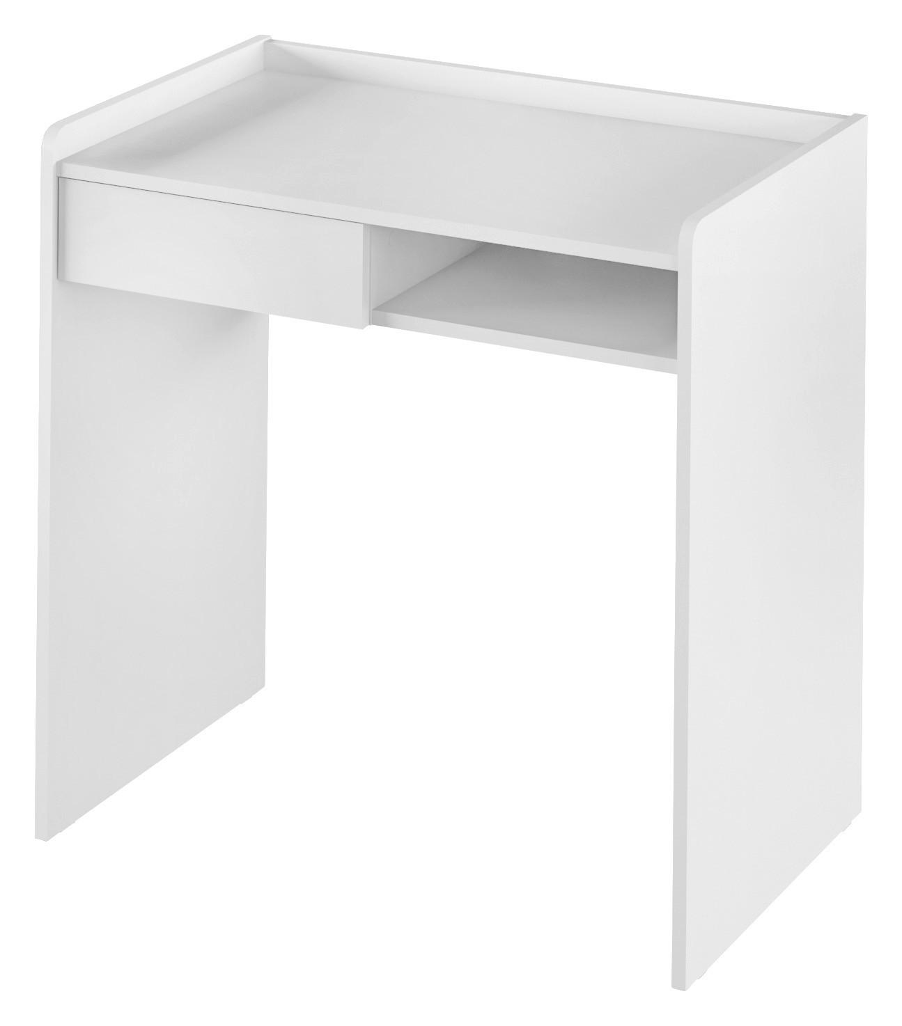 Schreibtisch mit Stauraum B 80cm H 80cm Bady, Weiß - Weiß, MODERN, Holzwerkstoff (80/80/50cm)