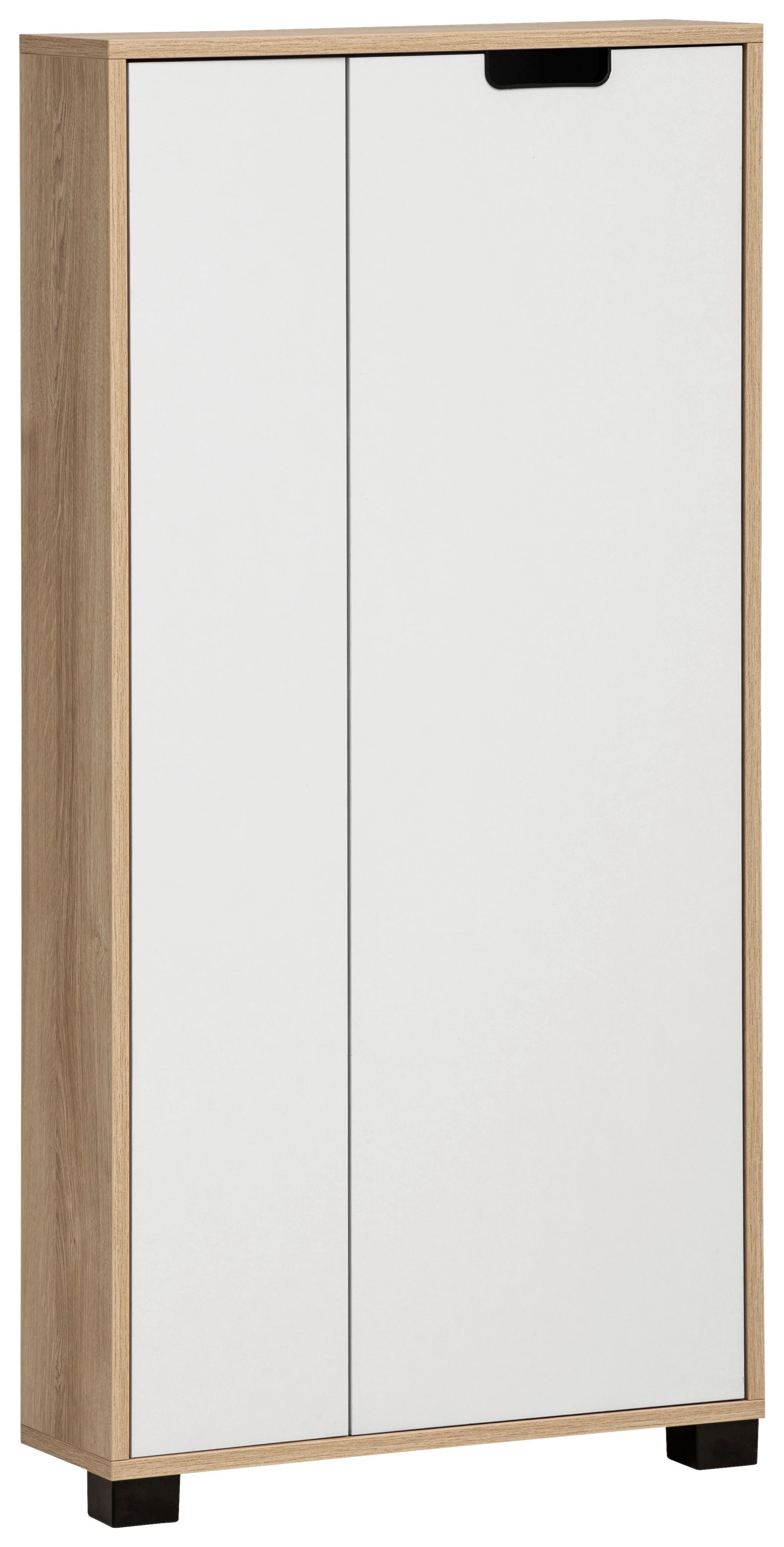 Highboard Emmik Eiche Artisan/weiß B: 59,8 Cm - Schwarz/Eiche Artisan, Design, Holzwerkstoff (59,8/124/19,55cm) - MID.YOU