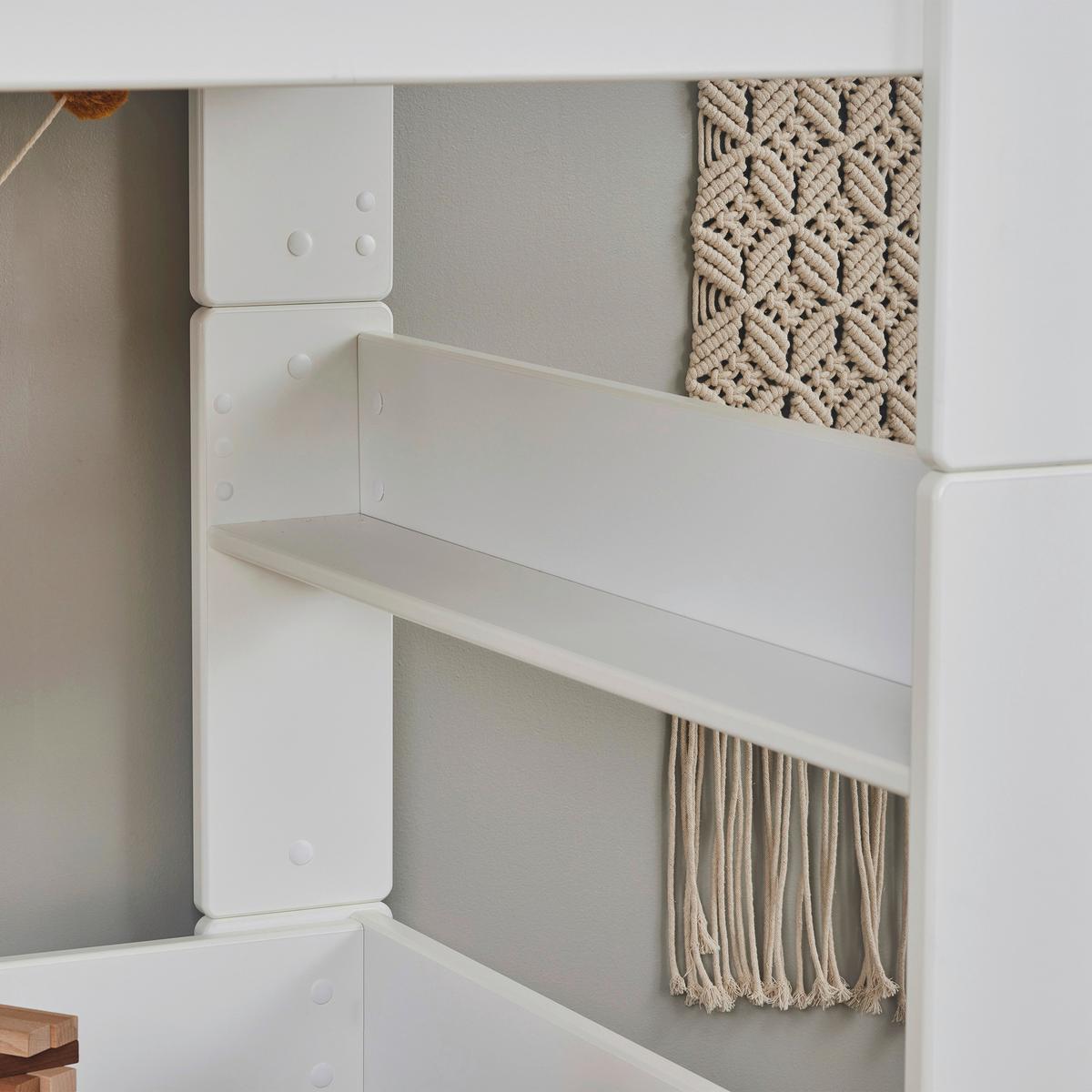 Hochbett Pure Weiß, Lf: 90x200 Cm - Weiß/Naturfarben, MODERN, Holz/Holzwerkstoff (90/200cm) - MID.YOU