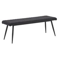 Sitzbank Gepolstert, Anthrazit/Schwarz Porto 140 cm - Anthrazit/Schwarz, MODERN, Textil/Metall (140/48/42cm) - MID.YOU