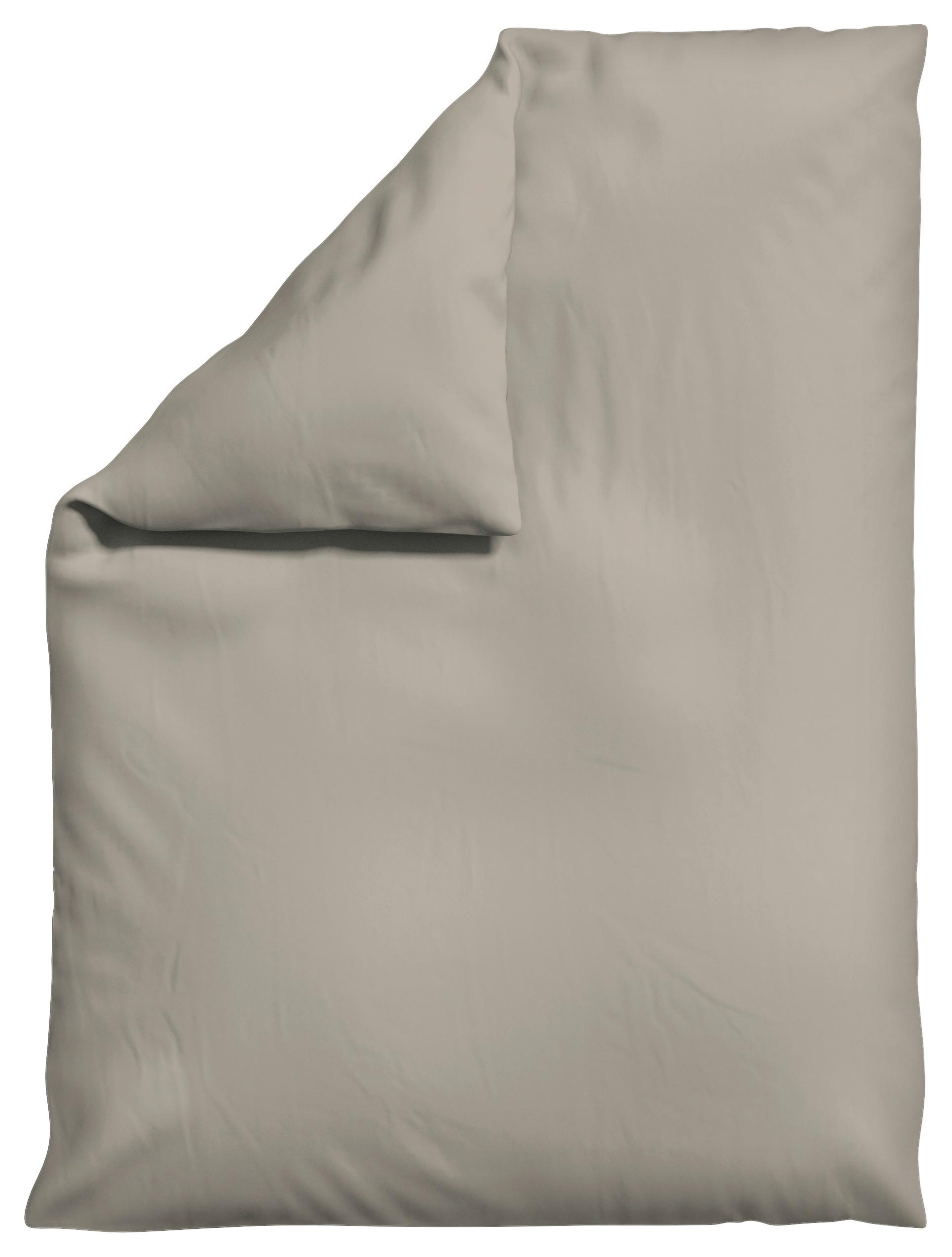 BETTDECKENBEZUG WOVEN SATIN - Taupe, Basics, Textil (155/220cm) - Schlafgut