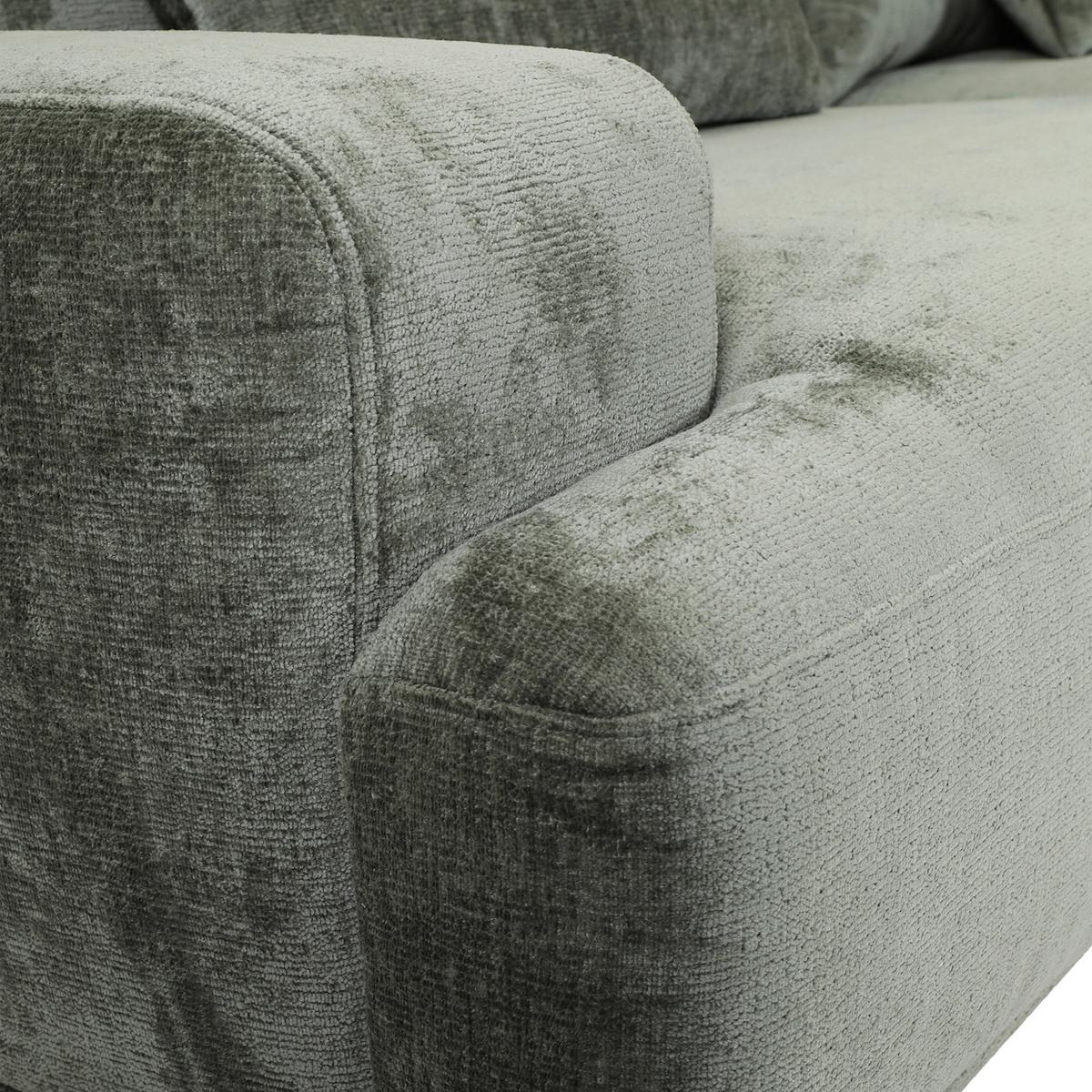 Bigsofa Mezino B: 282 cm Grün Chenille - Schwarz/Grün, KONVENTIONELL, Textil (282/73/115cm) - MID.YOU