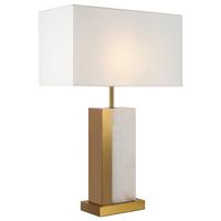 Tischleuchte Bianco - Messingfarben/Weiß, Trend, Textil/Stein (22/67,5/45cm) - MAYTONI