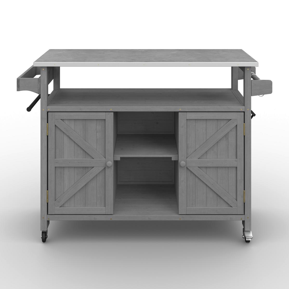 SKŘÍŇ JADA - šedá, Moderní, kov/dřevo (128/92/47cm) - Bessagi Garden