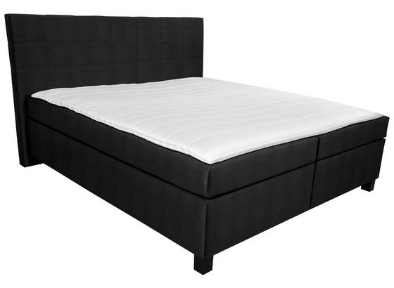 Boxspring Posteľ Modena - čierna, Moderný, textil (190/115/212cm) Boxspring Posteľ Modena - čierna, Moderný, textil (190/115/212cm)