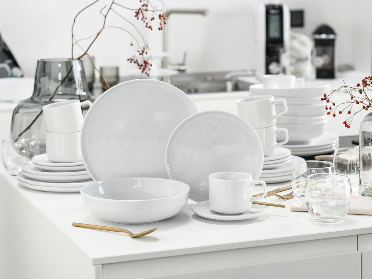 Kombiservice 30-Teilig. Porzellan, weiß - Weiß, Basics, Keramik - Creatable