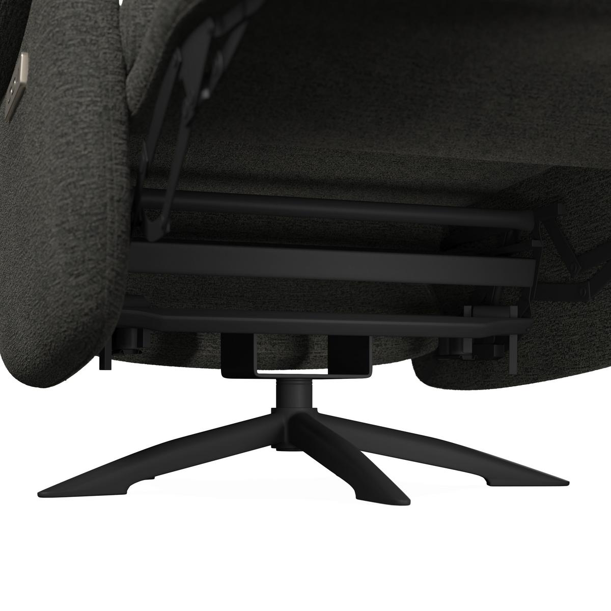 Relaxační křeslo ALICE, tmavě šedé buklé, max. 140 kg - černá/tmavě šedá, Moderní, kov/dřevo (76/109/94cm) - Bessagi Home