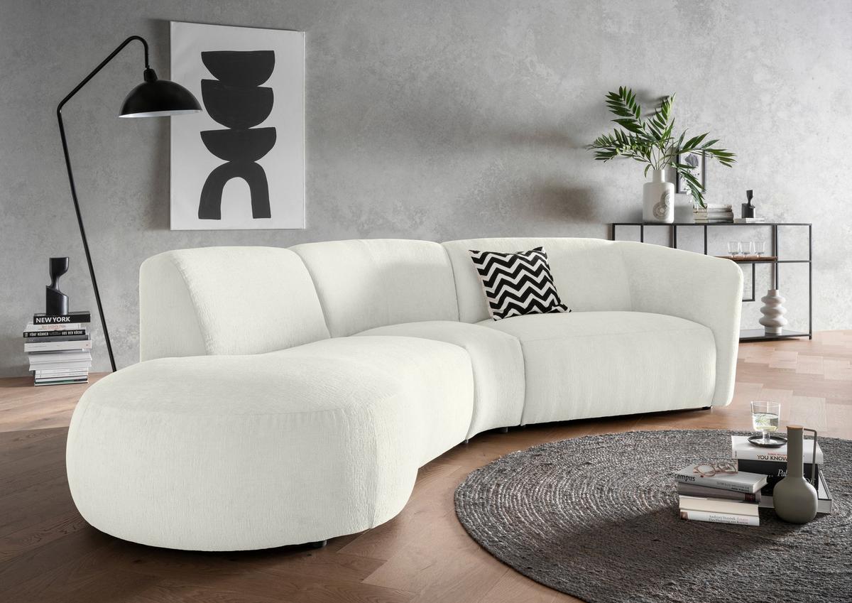 Ecksofa Jesi, Weiß S: 182x276 Cm - Schwarz/Weiß, MODERN, Textil (182/276cm) - Livetastic