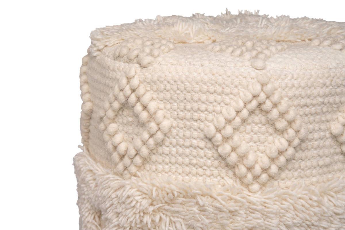 Hocker Bohist Makramee/ Echtholz Naturfarben H: 50 Cm - Naturfarben/Akaziefarben, Trend, Textil (38/50/38cm) - Kayoom