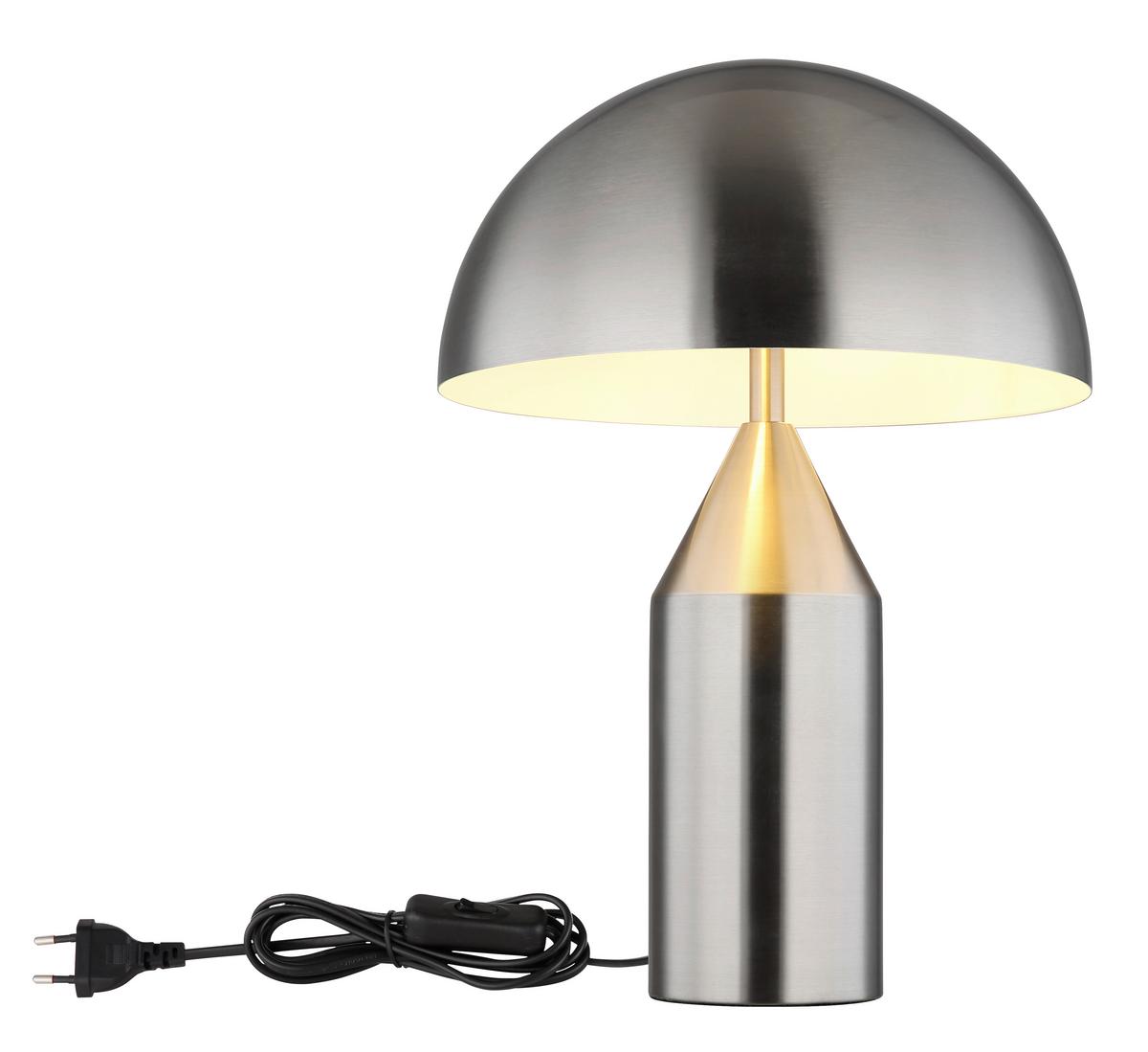 Tischleuchte 21030n - Weiß/Nickelfarben, Design, Metall (28/39cm) - Globo