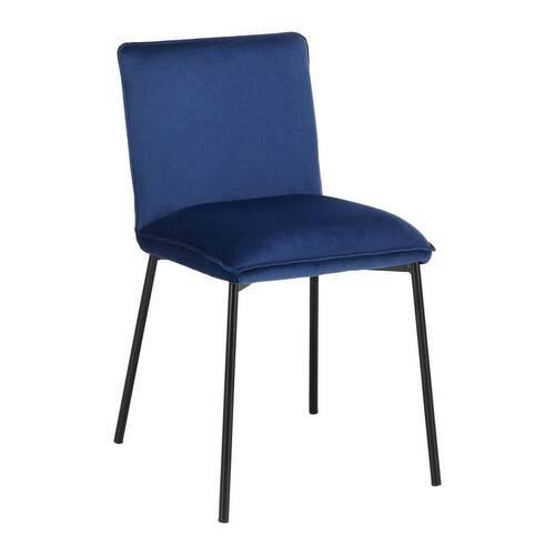 Židle DARLA tmavěmodrá - černá/tmavě modrá, Moderní, kov/dřevo (49/81/55cm) - Bessagi Home