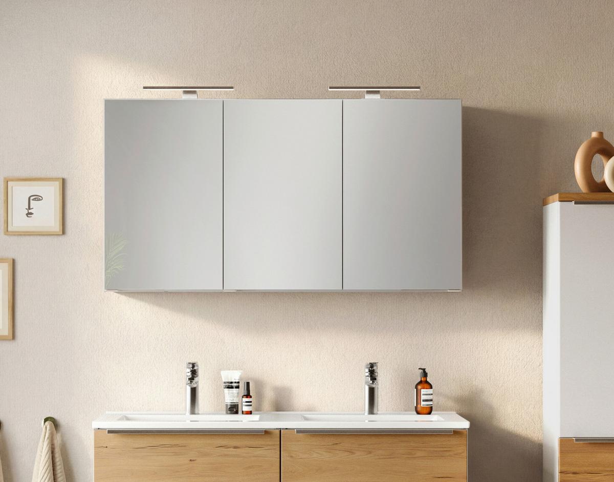 SPIEGELSCHRANK Verona Weiß B: 120cm - Weiß, Trend, Glas/Holzwerkstoff (120/64/20cm) - Held