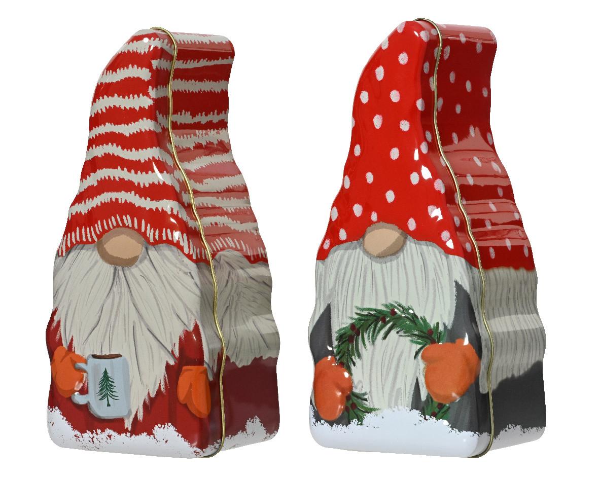 Dóza na skladovanie TINKER - biela/červená, Basics, kov (10/7/21cm)