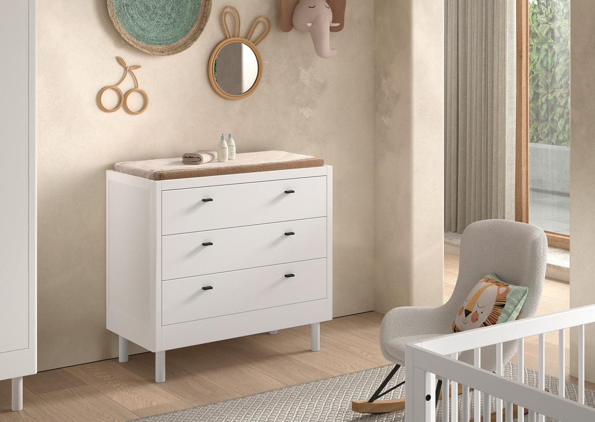 KOMMODE Forrest Weiß B: 100cm - Weiß, MODERN, Holz (100/95/55cm) - Vipack