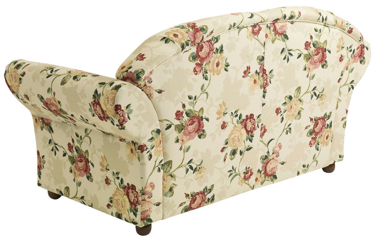 2-Sitzer-Sofa Corona Gelb/Rot/Beige, Blumen Design - Gelb/Beige, Design, Textil (151/85/81cm) - Max Winzer